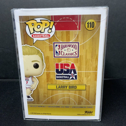 LARRY BIRD SIGNED TEAM USA #110 TARGET EXCLUSIVE FUNKO POP PSA WITNESS 1C10624