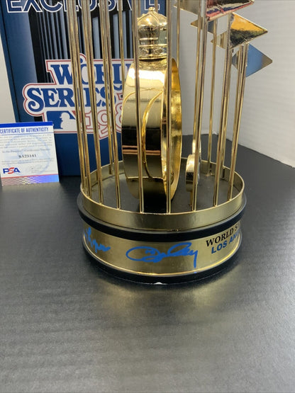 DODGERS 81 WORLD SERIES TROPHY SIGNED BY JERRY REUSS, CEY, GARVEY, LOPES RUSSELL