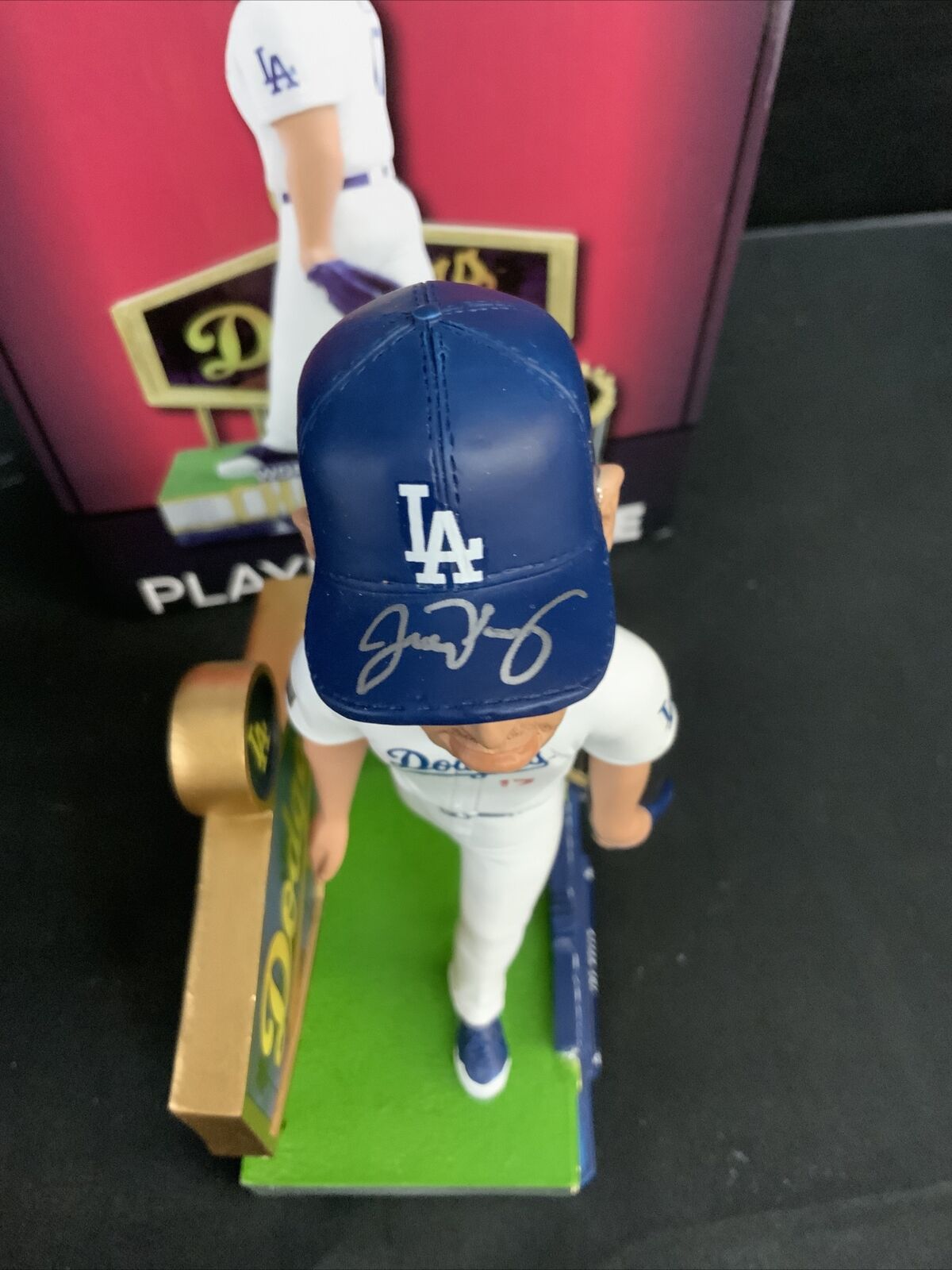 JOE KELLY DODGERS SIGNED POUTY FACE BOBBLEHEAD "NICE SWING BITCH" PSA 9A96004