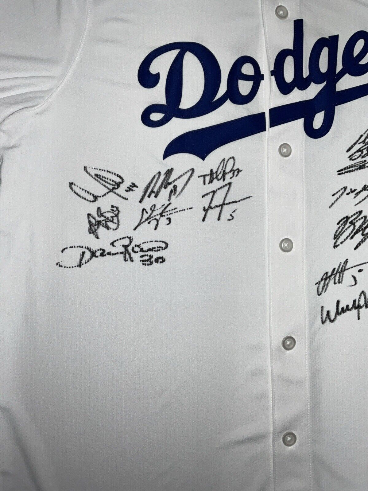 2024 WORLD SERIES CHAMPS DODGERS SIGNED NIKE JERSEY 17 AUTOS FREEMAN TEO PSA 117