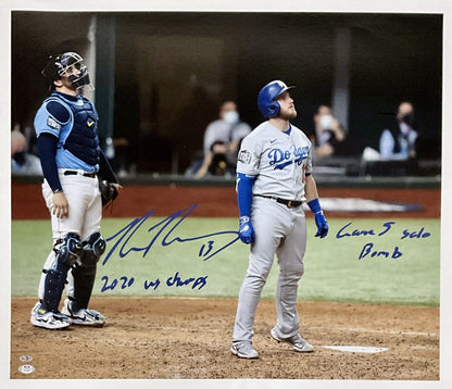 MAX MUNCY SIGNED 22X26 CANVAS "2020 WS CHAMPS, GAME 5 SOLO BOMB" INS PSA 1C89620