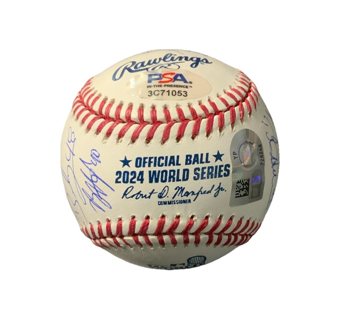 DODGERS SIGNED 2024 WORLD SERIES BALL 21 AUTOS FREEMAN TEO MUNCY BUEHLER PSA 053