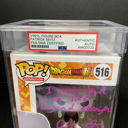 PATRICK SEITZ SIGNED JIREN DRAGON BALL FUNKO POP #516 PSA SLABBED AM00722