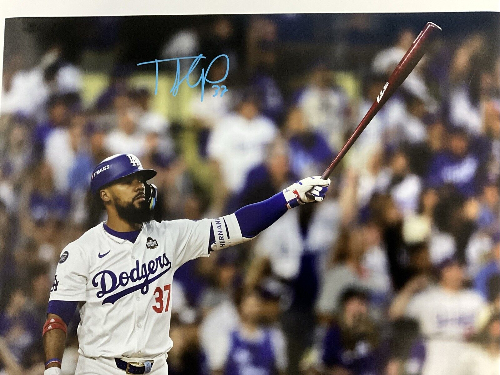 TEOSCAR HERNANDEZ DODGERS SIGNED 16X20 2024 WORLD SERIES