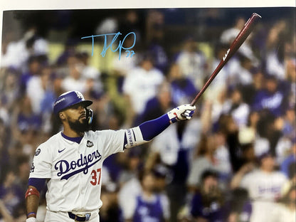 TEOSCAR HERNANDEZ DODGERS SIGNED 16X20 2024 WORLD SERIES HOME RUN PHOTO PSA COA