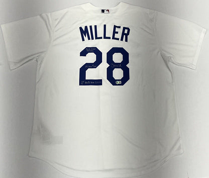 BOBBY MILLER SIGNED DODGERS JERSEY "MILLER TIME MLB DEBUT 1ST WIN " BAS 1W826517