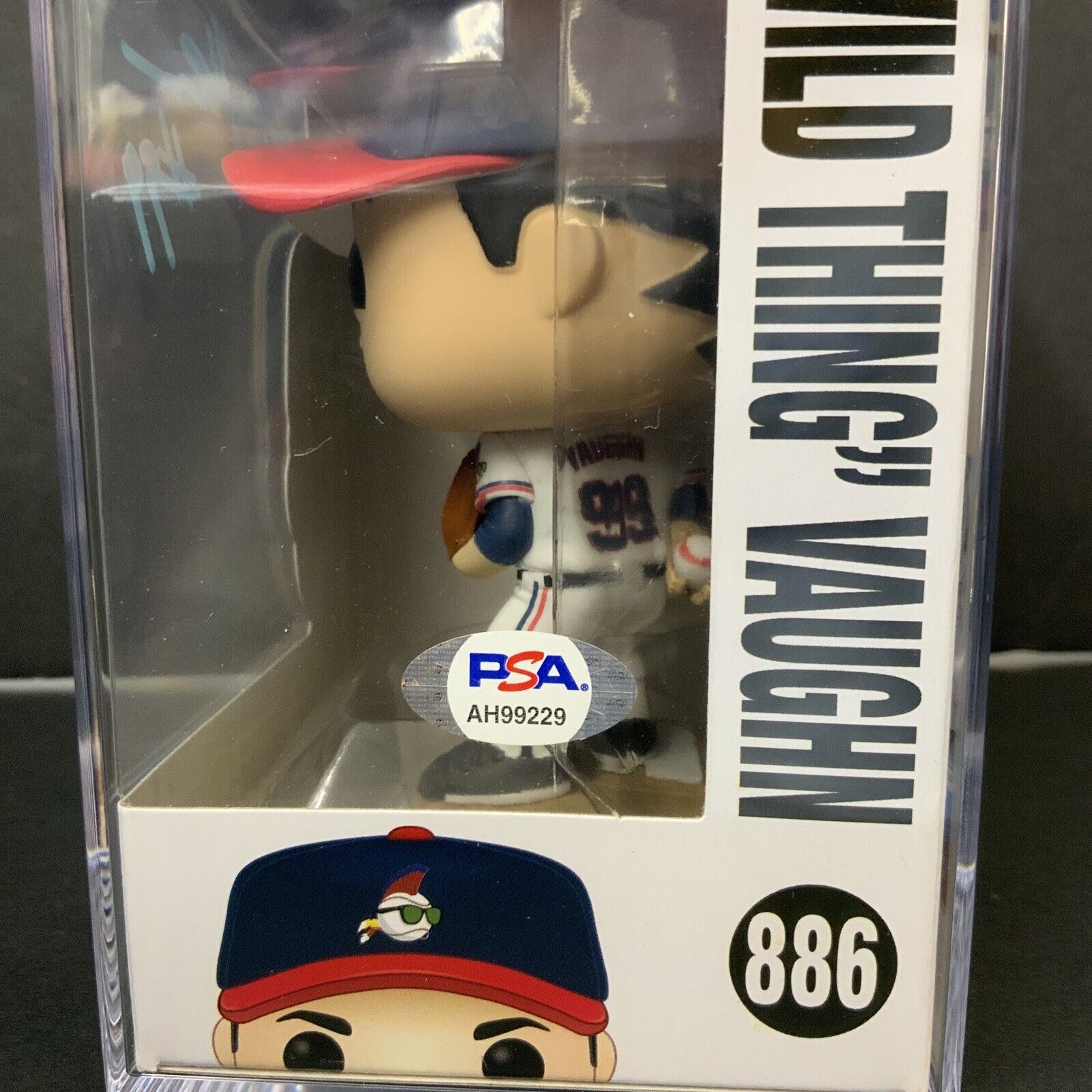 CHARLIE SHEEN SIGNED "RICKY VAUGHN" FUNKO POP PSA SLABBED AH99229 GEM MT 10 AUTO