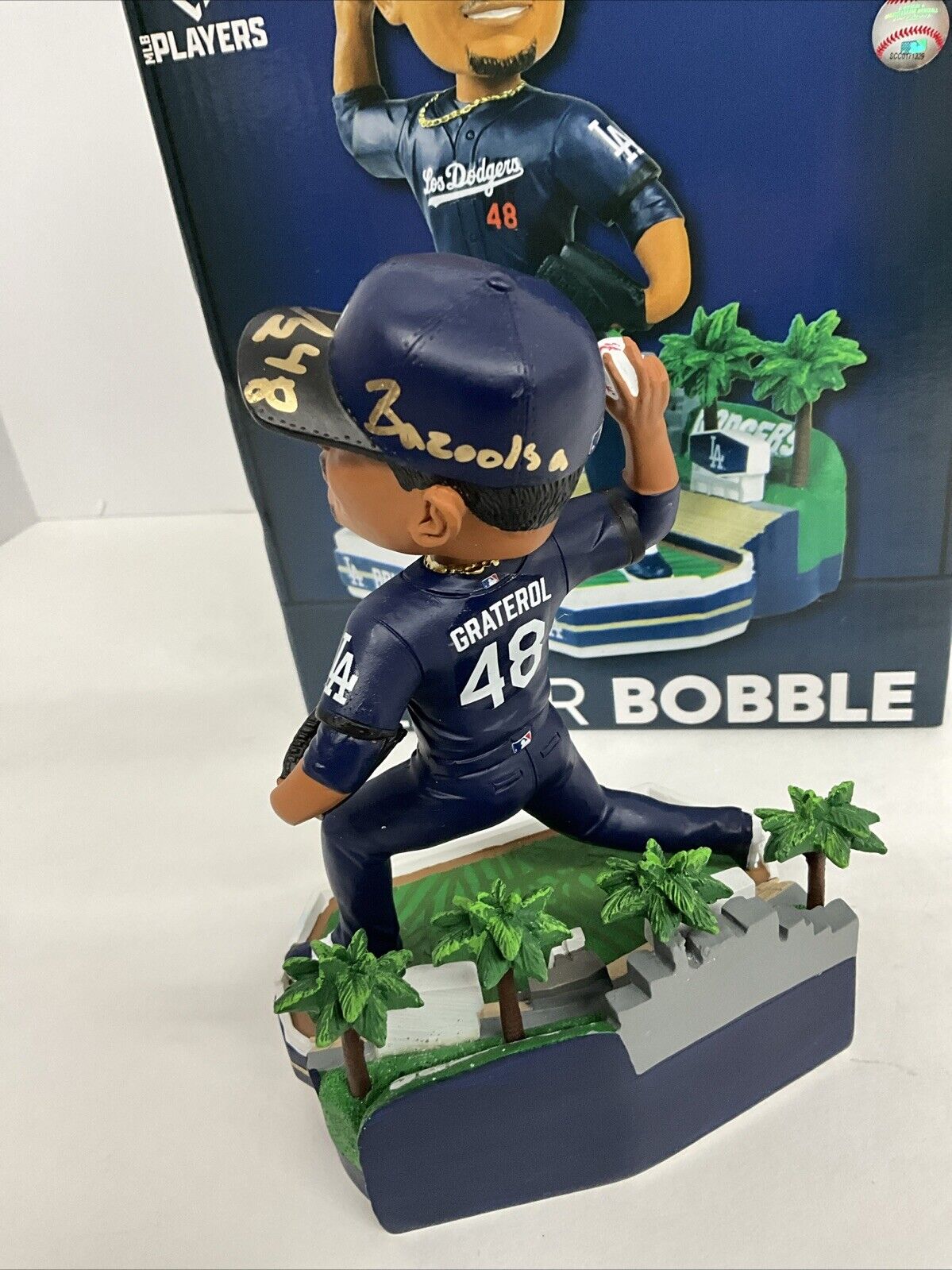 BRUSDAR GRATEROL SIGNED DODGERS FOCO CITY CONNECT BOBBLEHEAD BAZOOKA PSA 3C24660