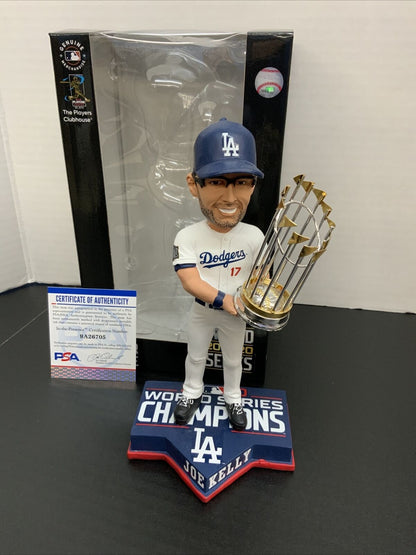 2020 WS CHAMPION JOE KELLY DODGERS SIGNED FOCO CHAMPIONSHIP BOBBLEHEAD  PSA