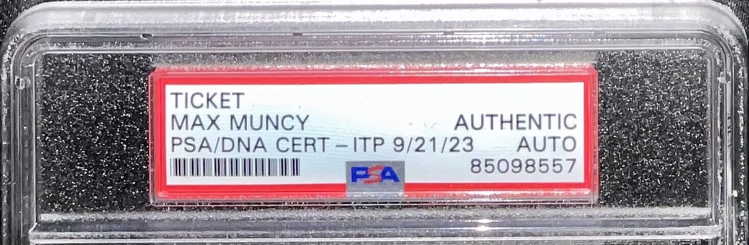 MAX MUNCY DODGERS SIGNED 1ST MLB HR 05/17/2015 A'S TICKET STUB PSA 85098557