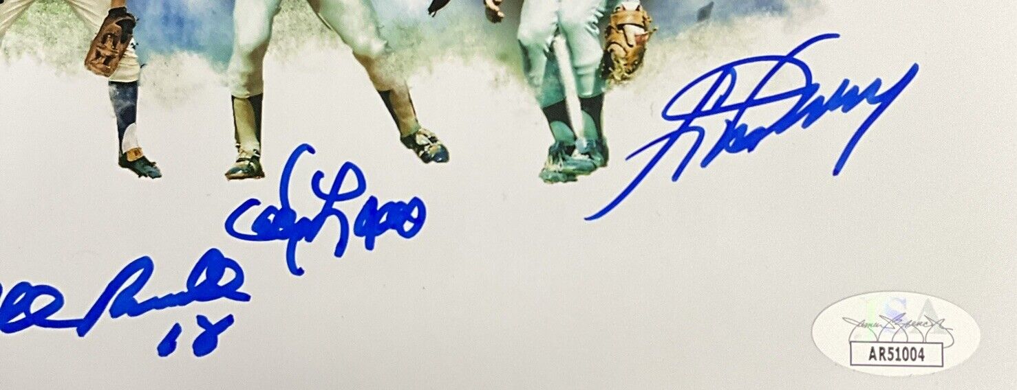 DODGERS 1981 RECORD INFIELD SIGNED 8X10 PHOTO RUSSELL GARVEY CEY LOPES JSA