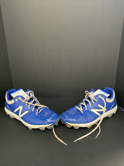 CHRIS TAYLOR  DODGERS SIGNED GAME USED CLEATS PSA WITNESS COA 1C01574/75