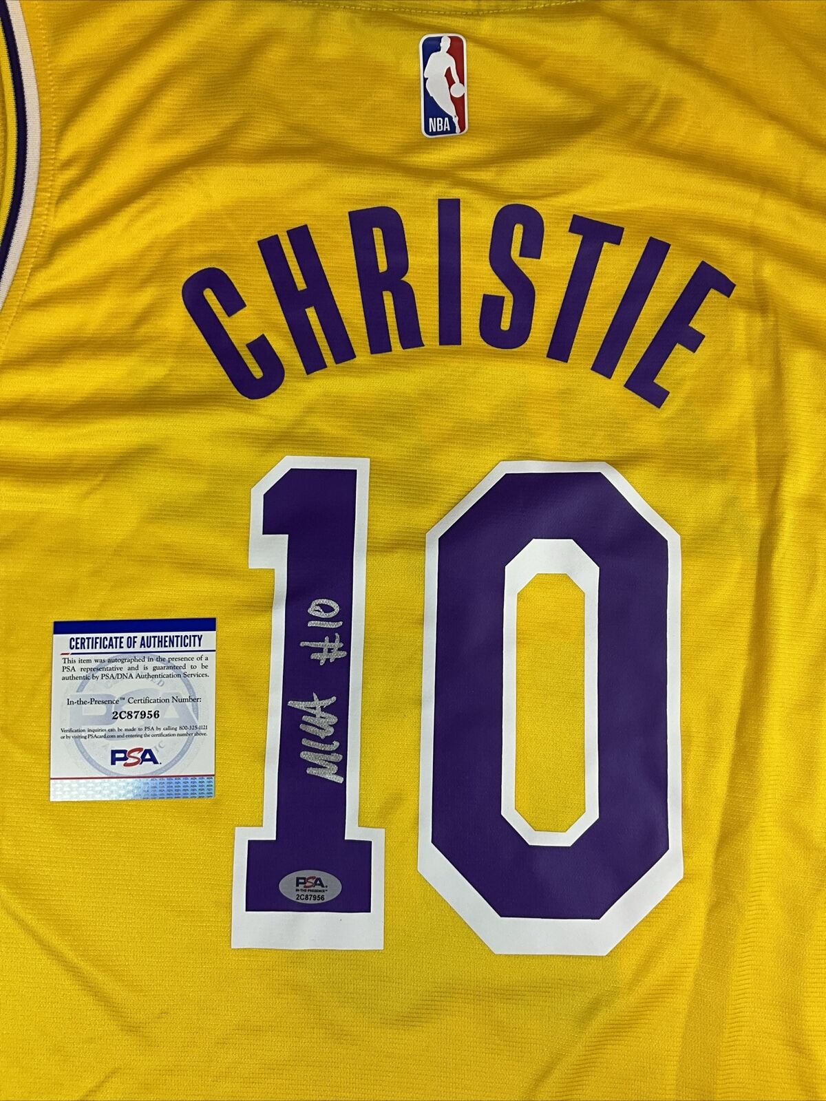 MAX CHRISTIE SIGNED LOS ANGELES LAKERS FANATICS NBA JERSEY PSA ITP 2C87956