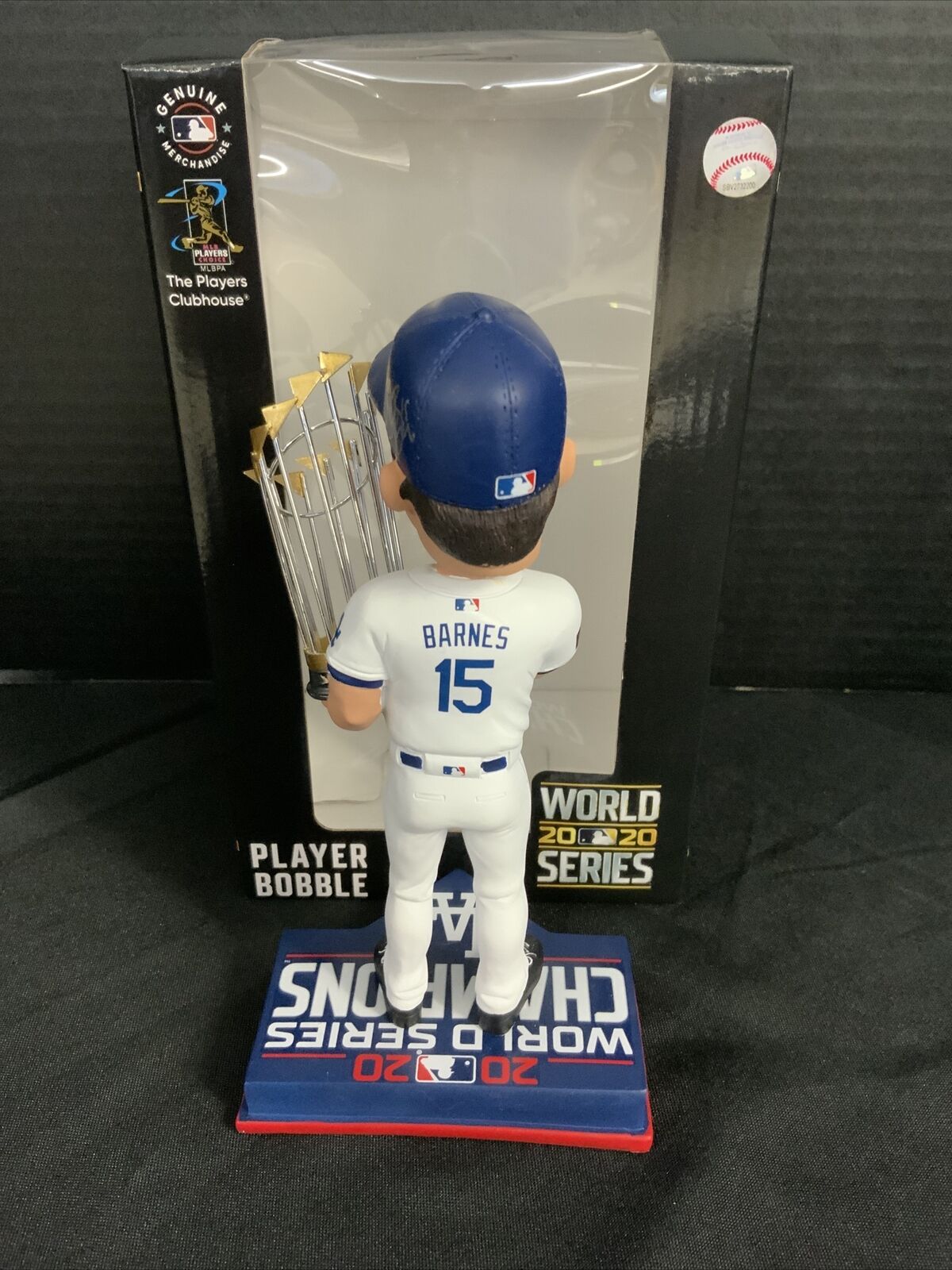 2020 WS CHAMPION AUSTIN BARNES DODGERS SIGNED FOCO CHAMPIONSHIP BOBBLEHEAD  PSA