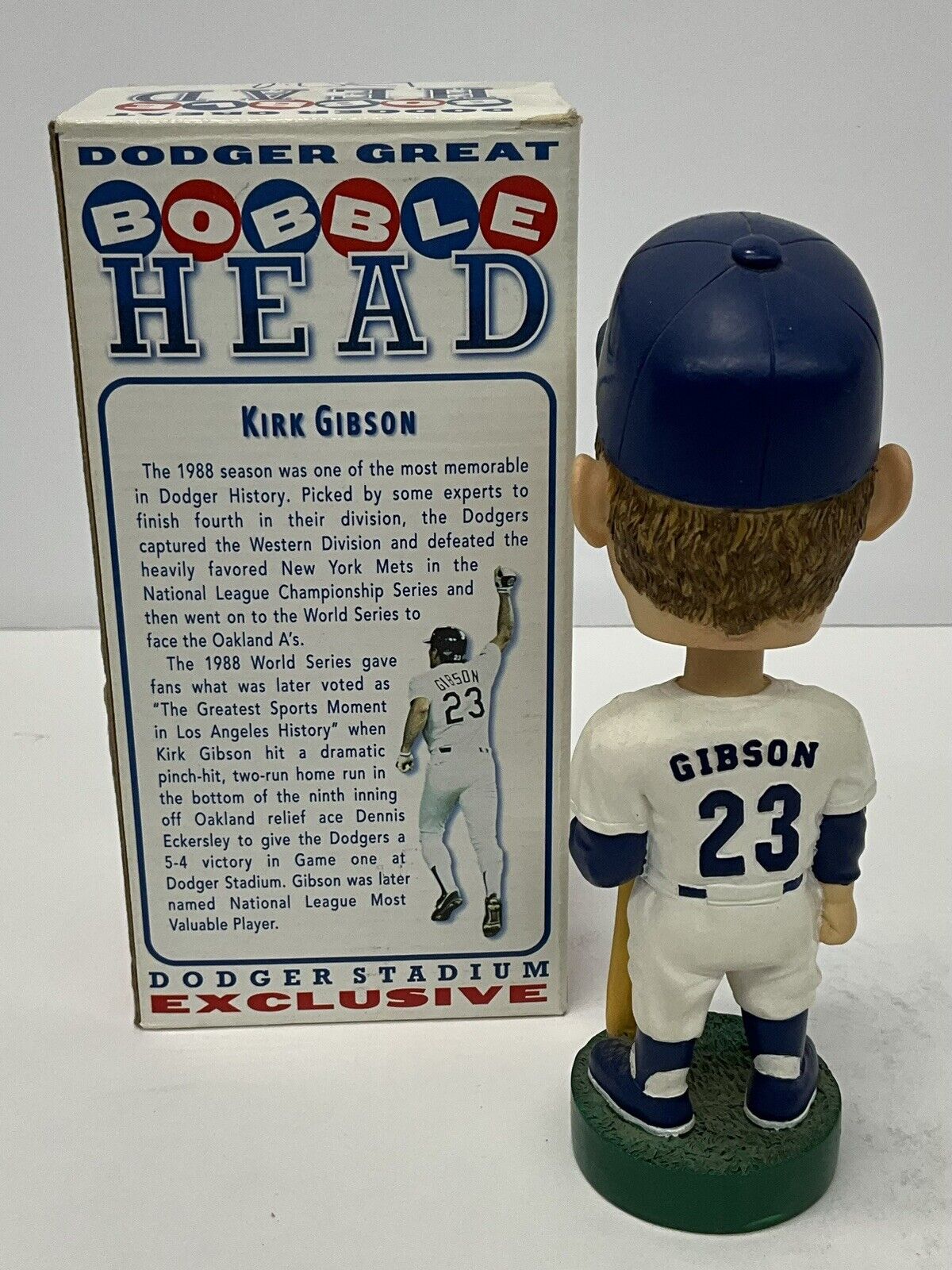 KIRK GIBSON DODGERS 88 WS CHAMPION SIGNED 2001 SGA BOBBLEHEAD PSA AI32876