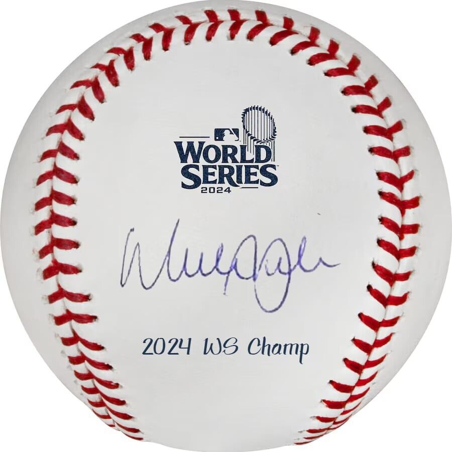 WALKER BUEHLER SIGNED 2024 WORLD SERIES BASEBALL PRE-SALE "2024 WS CHAMPS"  PSA