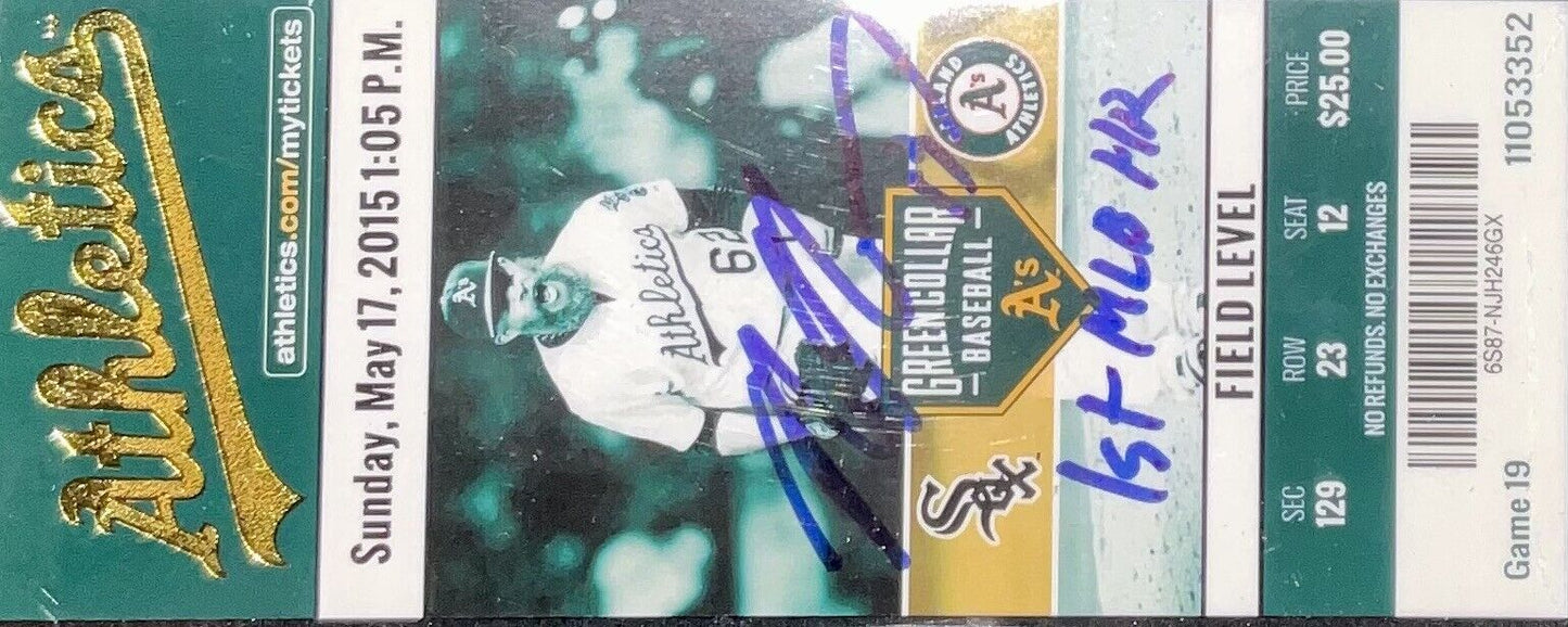 MAX MUNCY DODGERS SIGNED 1ST MLB HR 05/17/2015 A'S TICKET STUB PSA 85098559