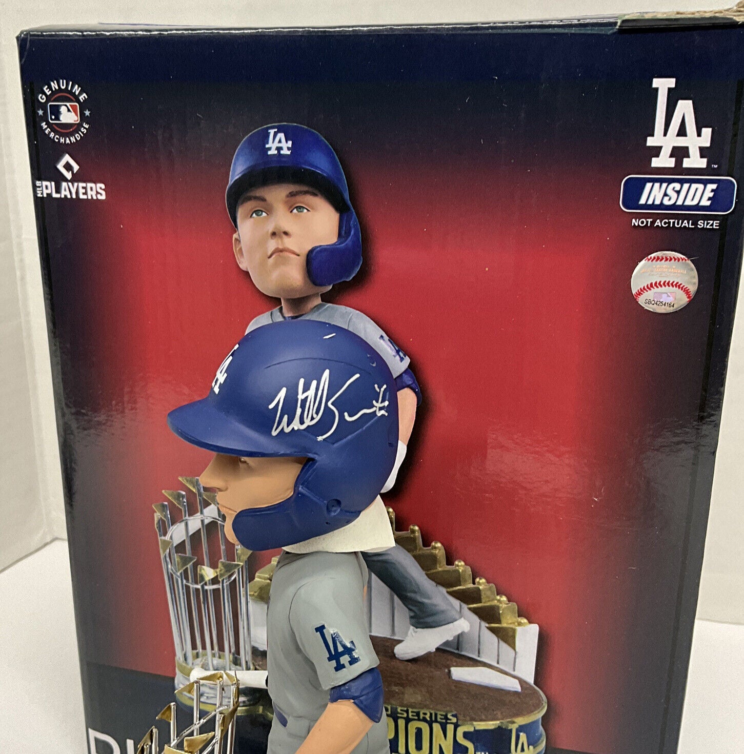 WILL SMITH DODGERS SIGNED FOCO 2020 WORLD SERIES LE #/400 BOBBLEHEAD BAS WW31078