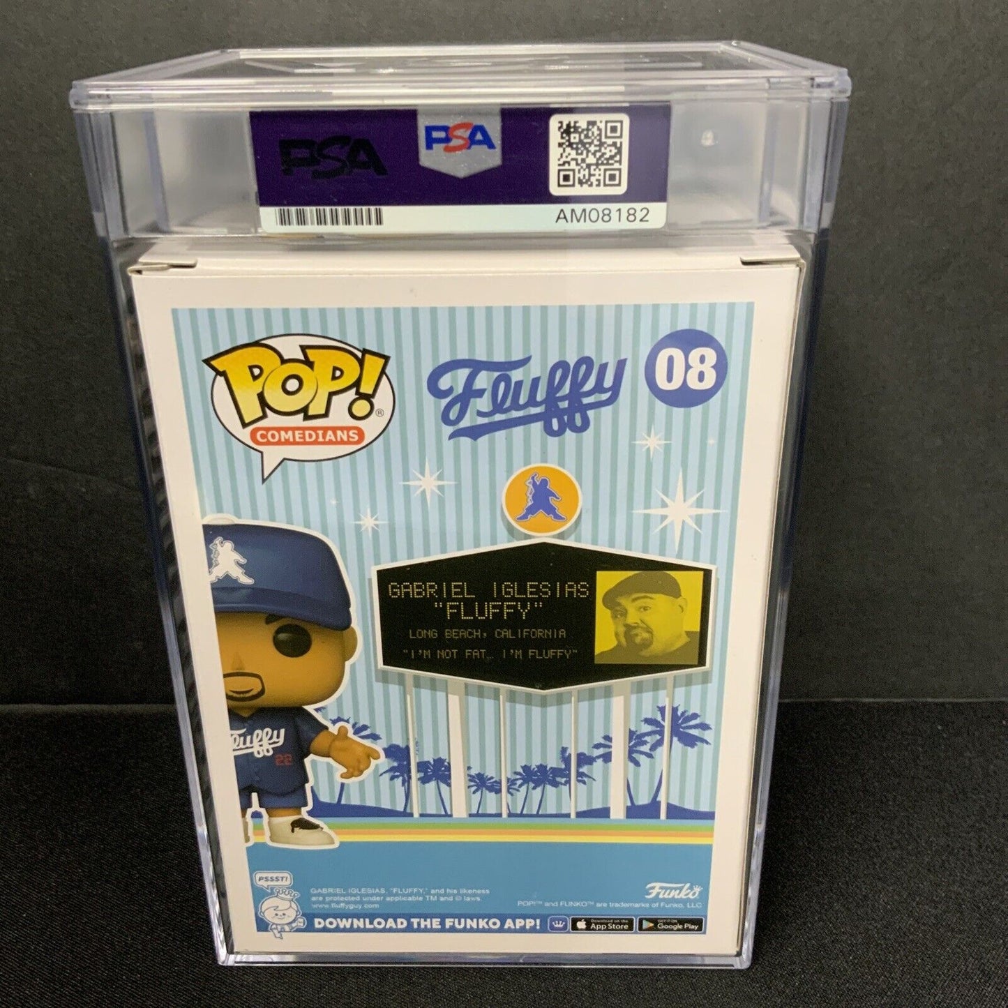 GABRIEL IGLESIAS SIGNED "STADIUM FLUFFY" FUNKO POP 08 PSA GEM MT 10 AUTO AM08182