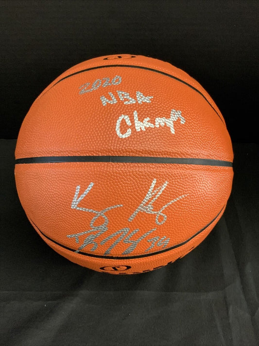 DWIGHT HOWARD KYLE KUZMA SIGNED SPALDING BASKETBALL 2020 NBA CHAMPS" PSA AI74986