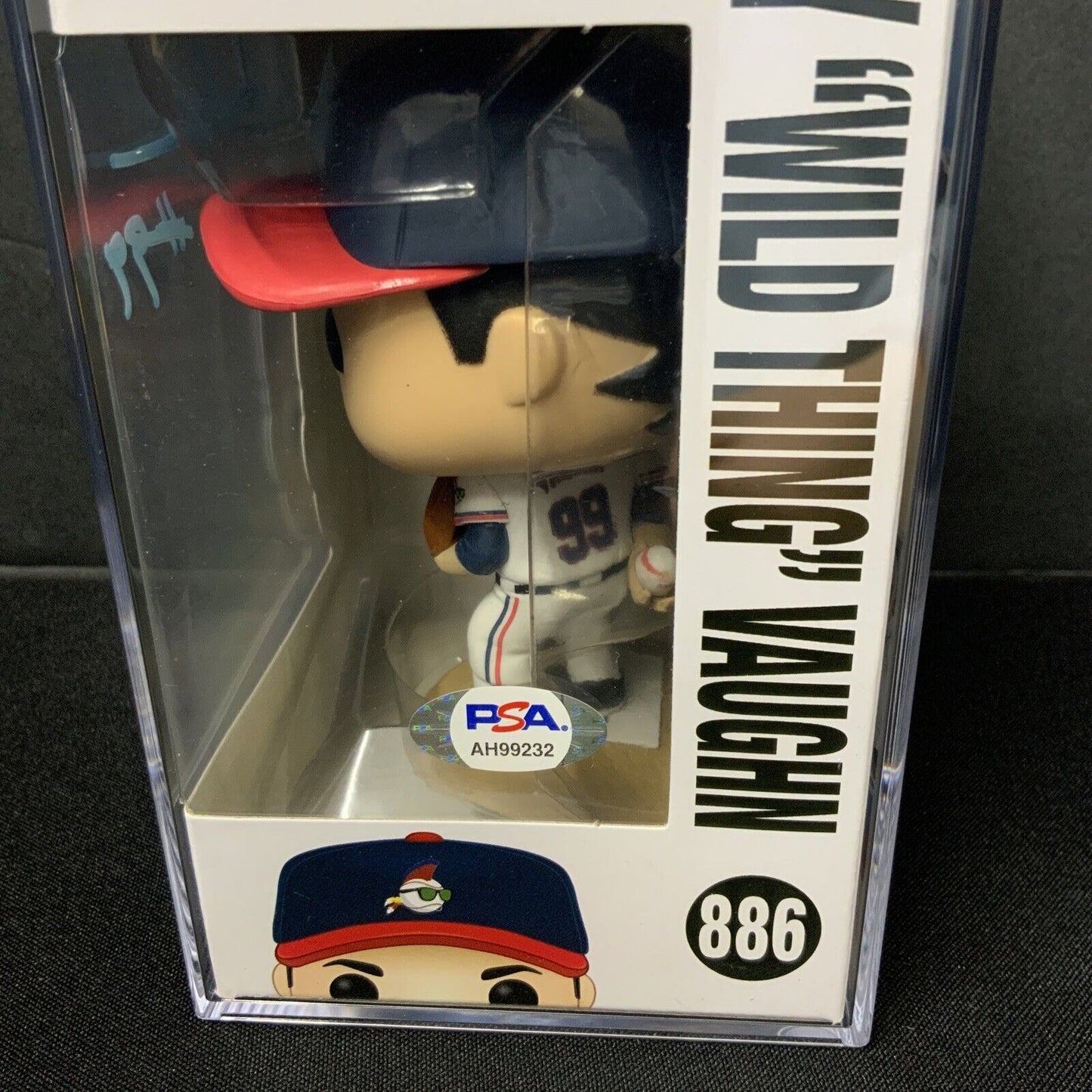 CHARLIE SHEEN SIGNED "RICKY VAUGHN" FUNKO POP  PSA SLABBED  AH99232