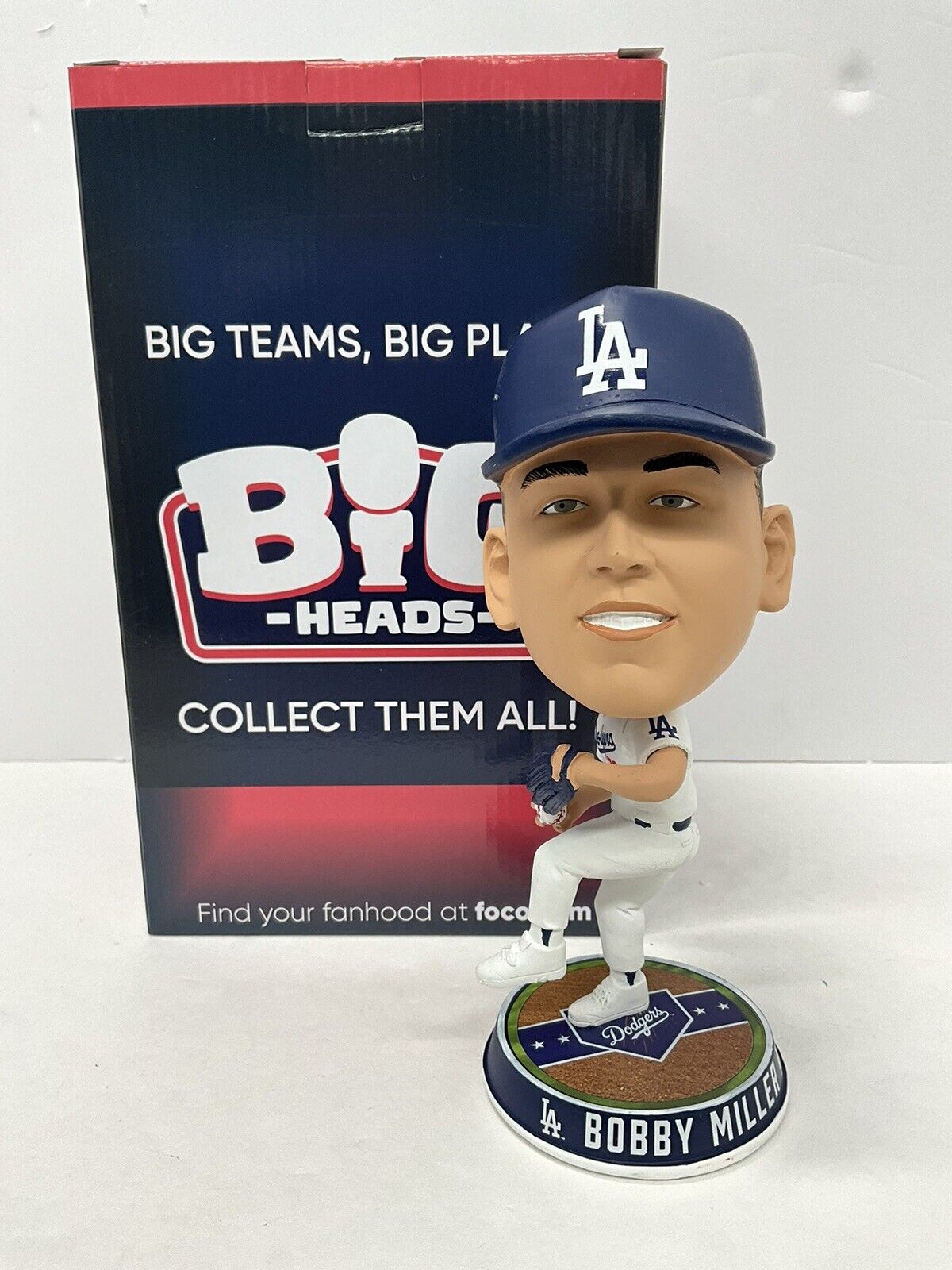 BOBBY MILLER SIGNED DODGERS FOCO BIGHEAD LIMITED #/123 BOBBLEHEAD PSA RG50507