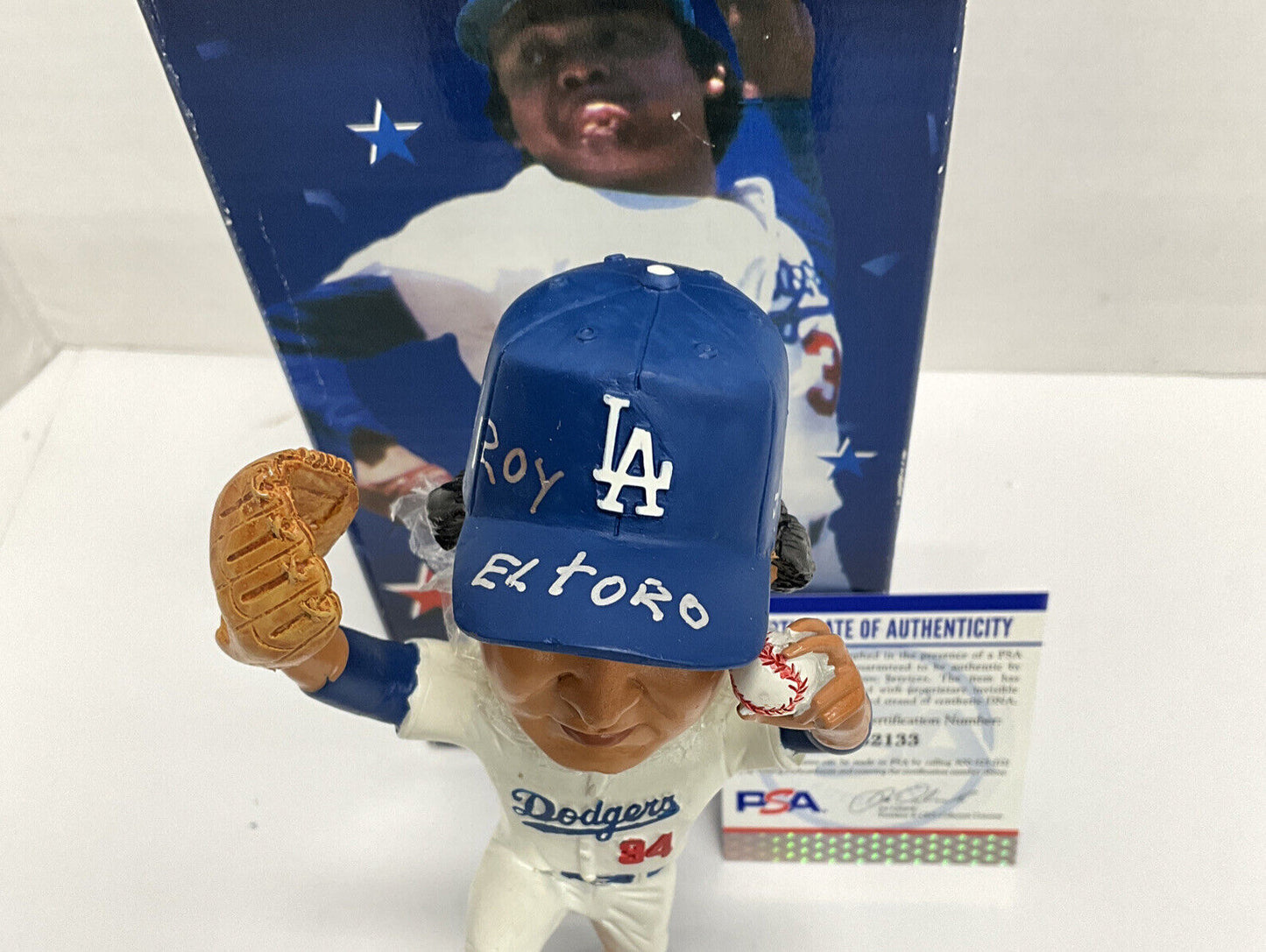 FERNANDO VALENZUELA DODGERS SIGNED 06 SGA LE SILVER BASE BOBBLEHEAD PSA 1C52133