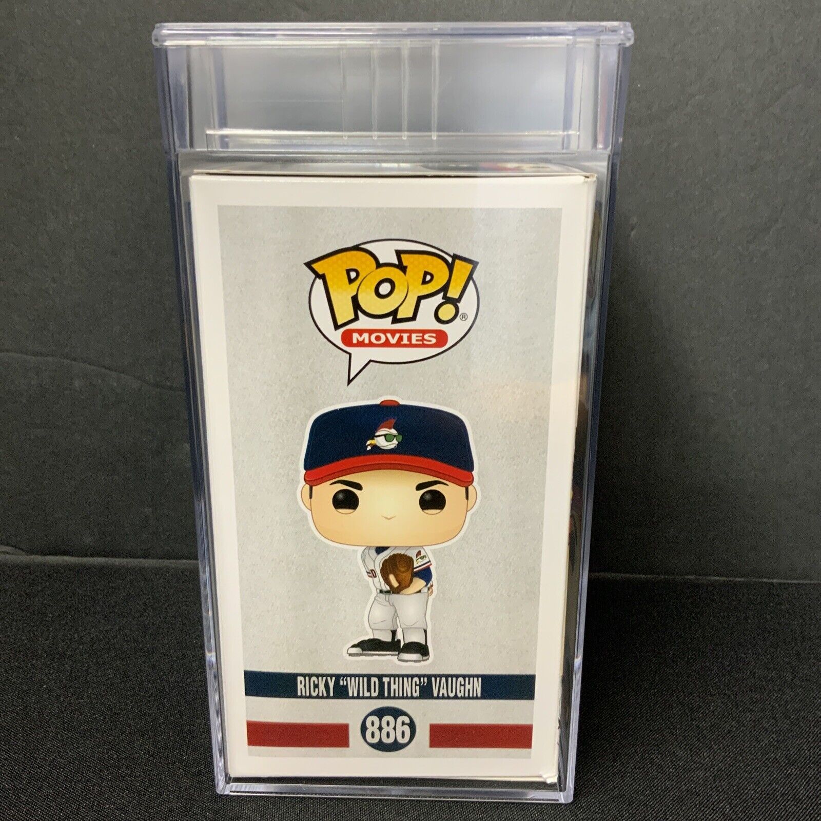 CHARLIE SHEEN SIGNED "RICKY VAUGHN" FUNKO POP  PSA SLABBED  AH99232