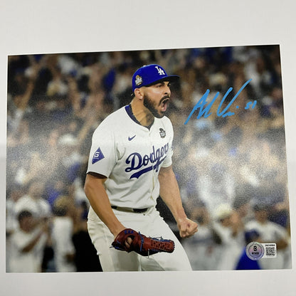 ALEX VESIA DODGERS 2024 WS CHAMPION SIGNED 8X10 WORLD SERIES  SHOUTING PHOTO BAS