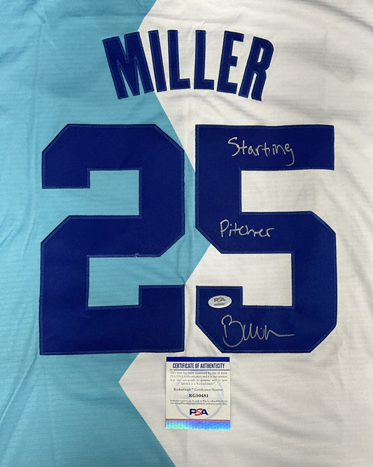 BOBBY MILLER DODGER SIGNED 2022 FUTURES GAME JERSEY STARTING PITCHER PSA RG50481