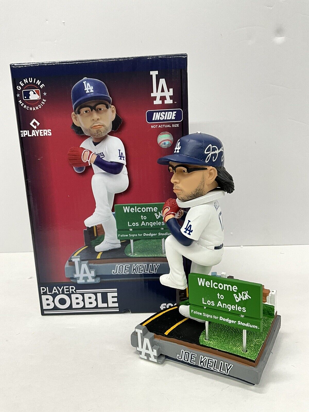 JOE KELLY SIGNED WELCOME BACK TO LA DODGERS FOCO /72 BOBBLEHEAD PSA 3C13436