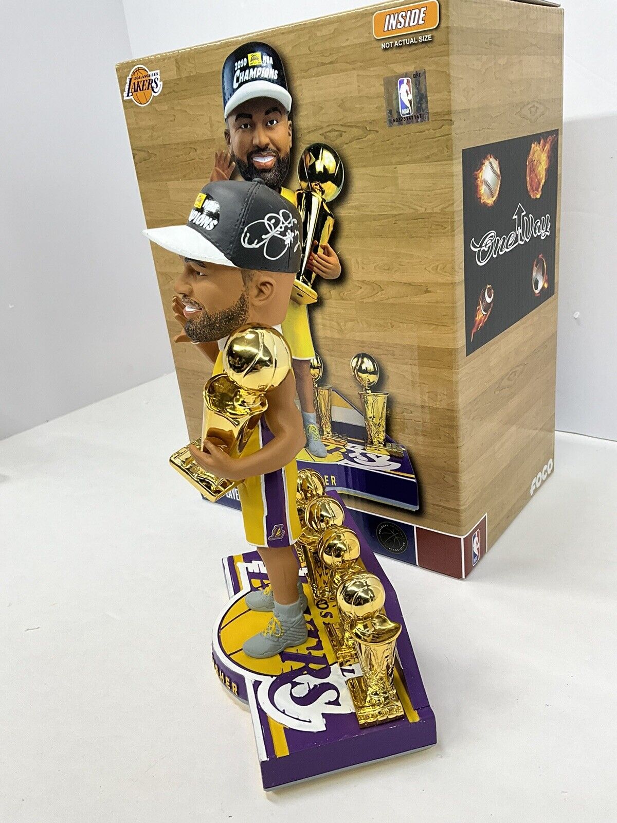 DEREK FISHER SIGNED LAKERS LIMITED FOCO BOBBLEHEAD "5X NBA CHAMP" PSA 1C61449