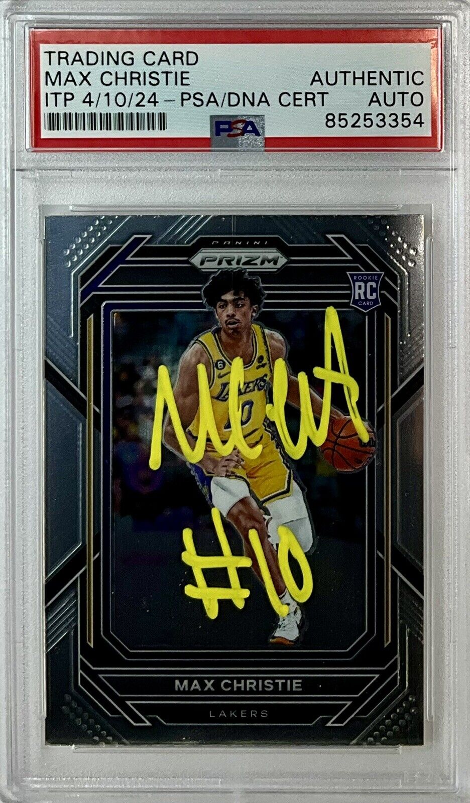 MAX CHRISTIE SIGNED LAKERS PANINI PRIZM #270 ROOKIE RC PSA SLABBED ITP 85253354