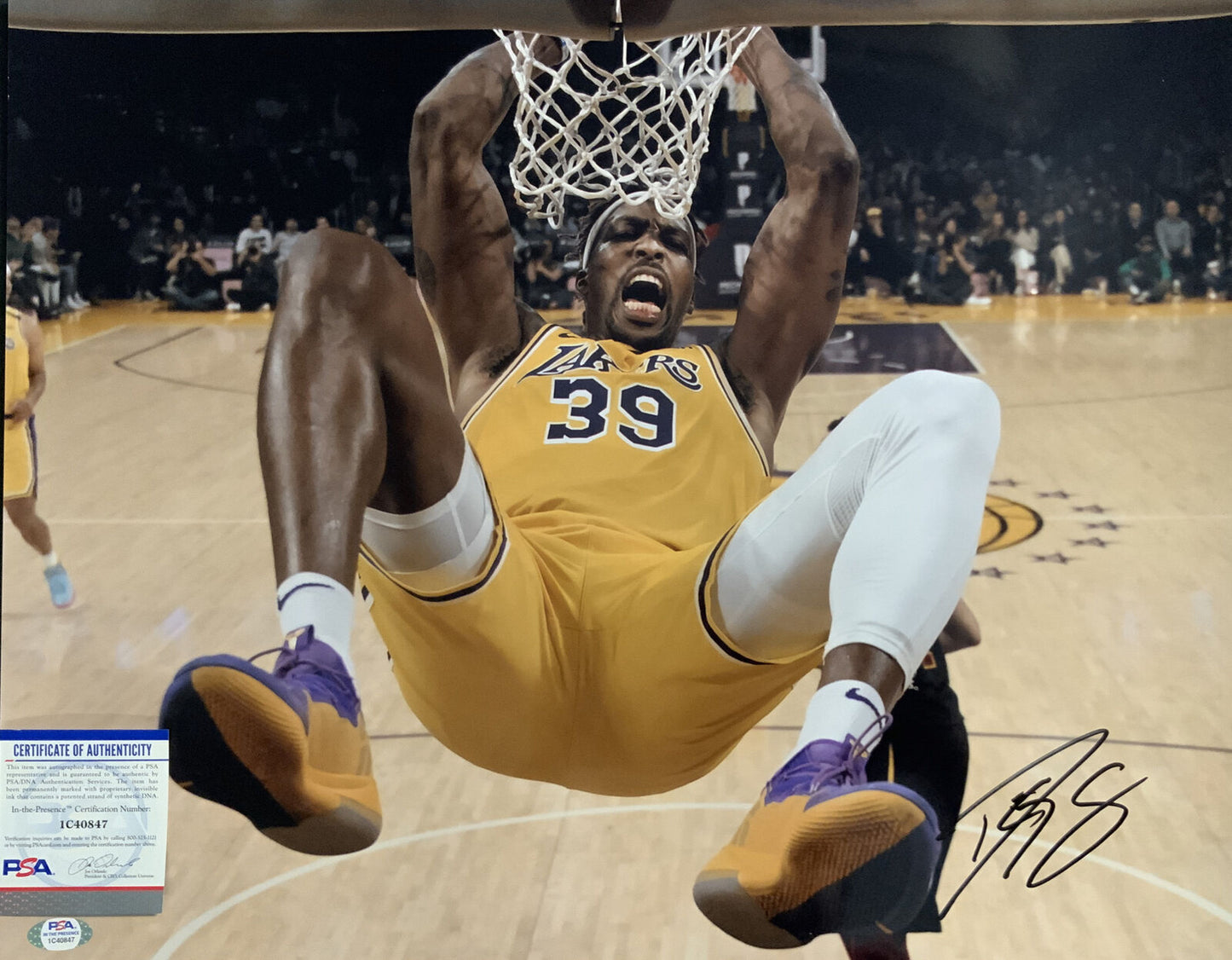 2020 NBA CHAMPION DWIGHT HOWARD LAKERS SIGNED 16X20 DUNK  PHOTO  PSA ITP