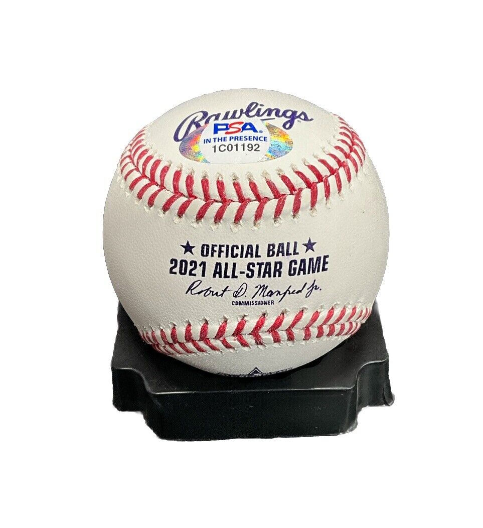 CHRIS TAYLOR DODGERS SIGNED 2021 ALL STAR GAME BASEBALL "1ST ALL STAR GAME" PSA