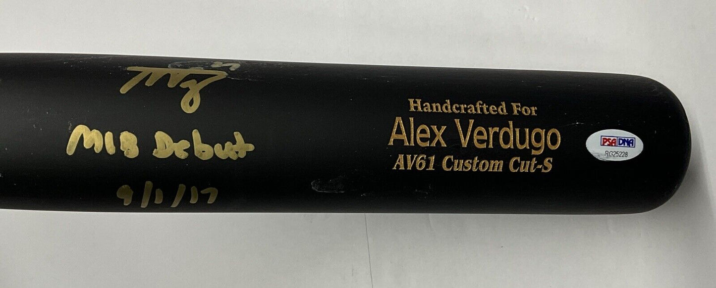 ALEX VERDUGO YANKEES SIGNED MARUCCI MODEL BAT AV61 "MLB DEBUT 9/1/17 PSA RG25228