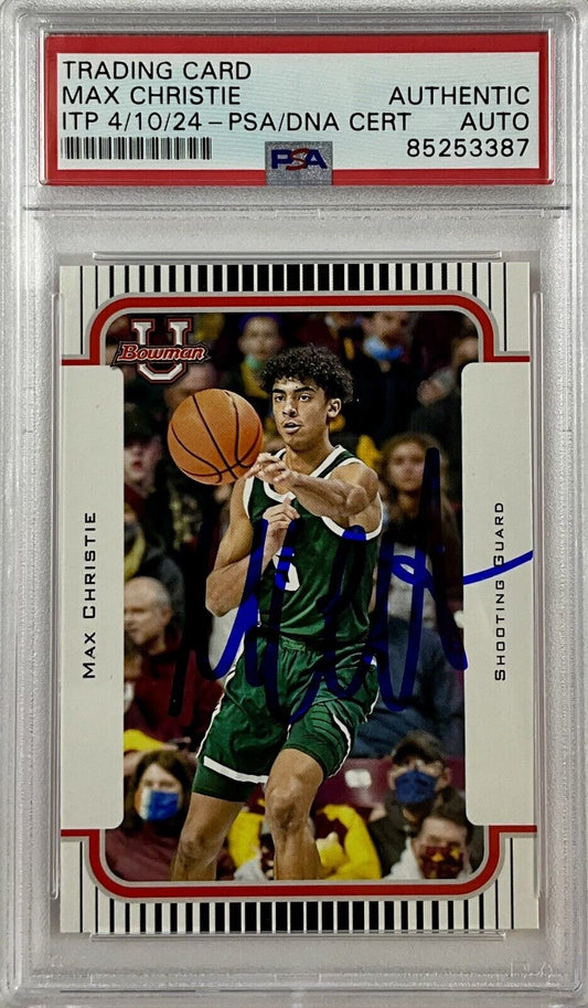 MAX CHRISTIE SIGNED MICHIGAN STATE 2021/22 BOWMAN UNIVERSITY 2K3B-7 PSA 85253387