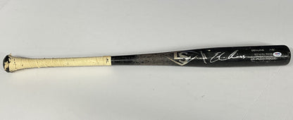 EDWIN RIOS DODGERS 2020 WS CHAMPION SIGNED LS GAME USED BAT PSA RG14838