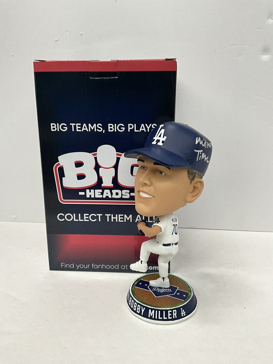 BOBBY MILLER SIGNED DODGERS FOCO BIGHEAD BOBBLEHEAD "MILLER TIME" PSA RG50527