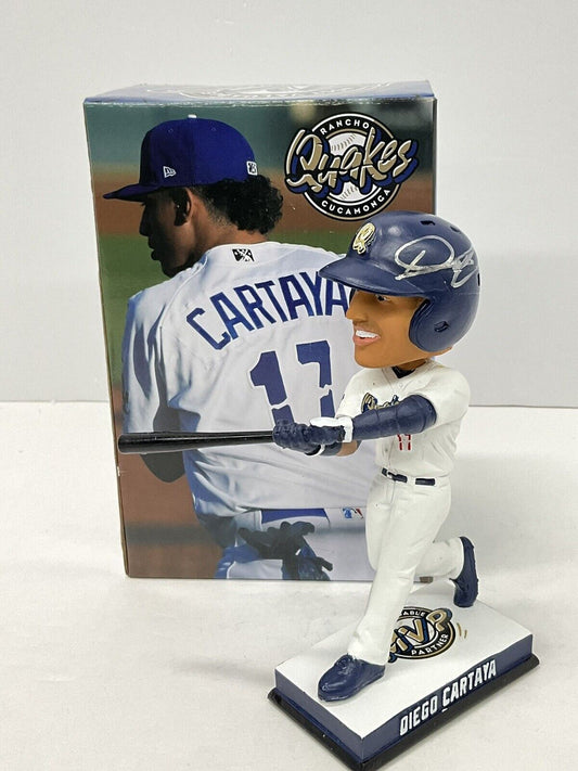 DIEGO CARTAYA DODGERS PROSPECT SIGNED CUCAMONGA QUAKES BOBBLEHEAD BAS BH019354