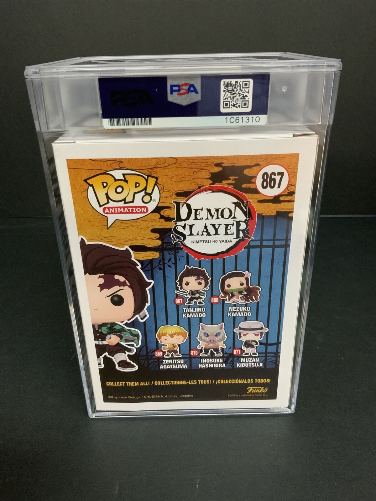 ZACH AGUILAR SIGNED TANJIRO KAMADO FUNKO POP #867 PSA GEM MT 10 SLABBED 1C61310