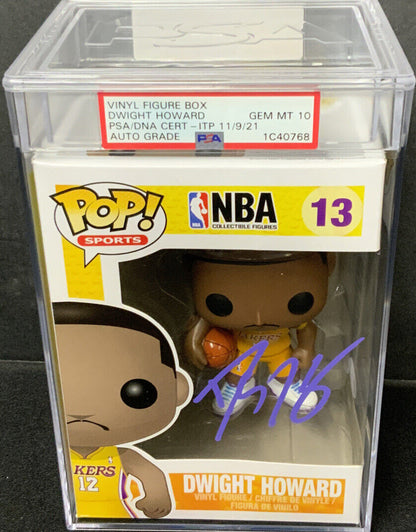 DWIGHT HOWARD SIGNED LAKERS #13 FUNKO POP PSA SLABBED GEM MINT 10 AUTO 1C40768