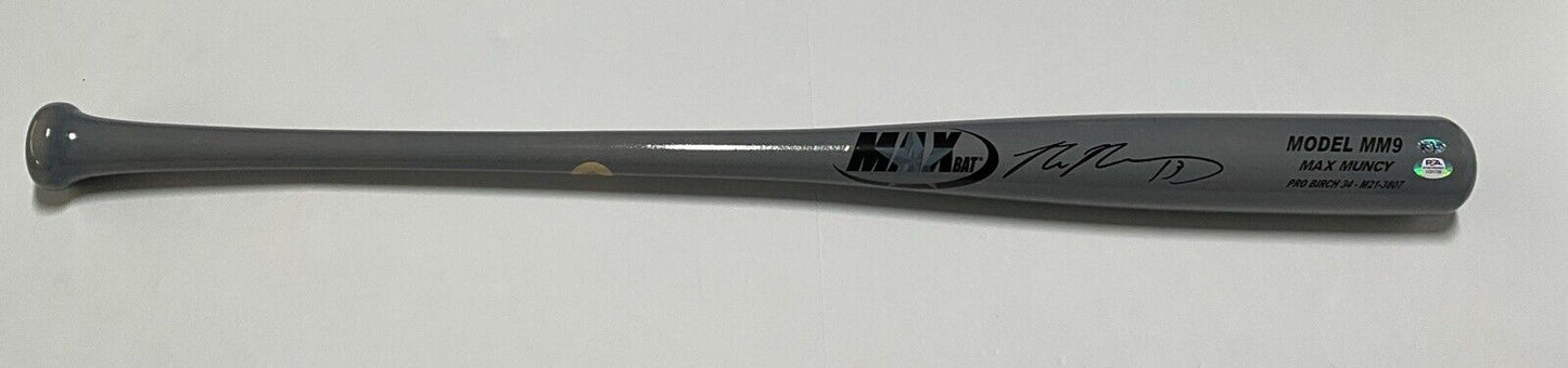 MAX MUNCY DODGERS WS CHAMPION SIGNED MAXBAT MM9 GAME MODEL BAT PSA 1C01728