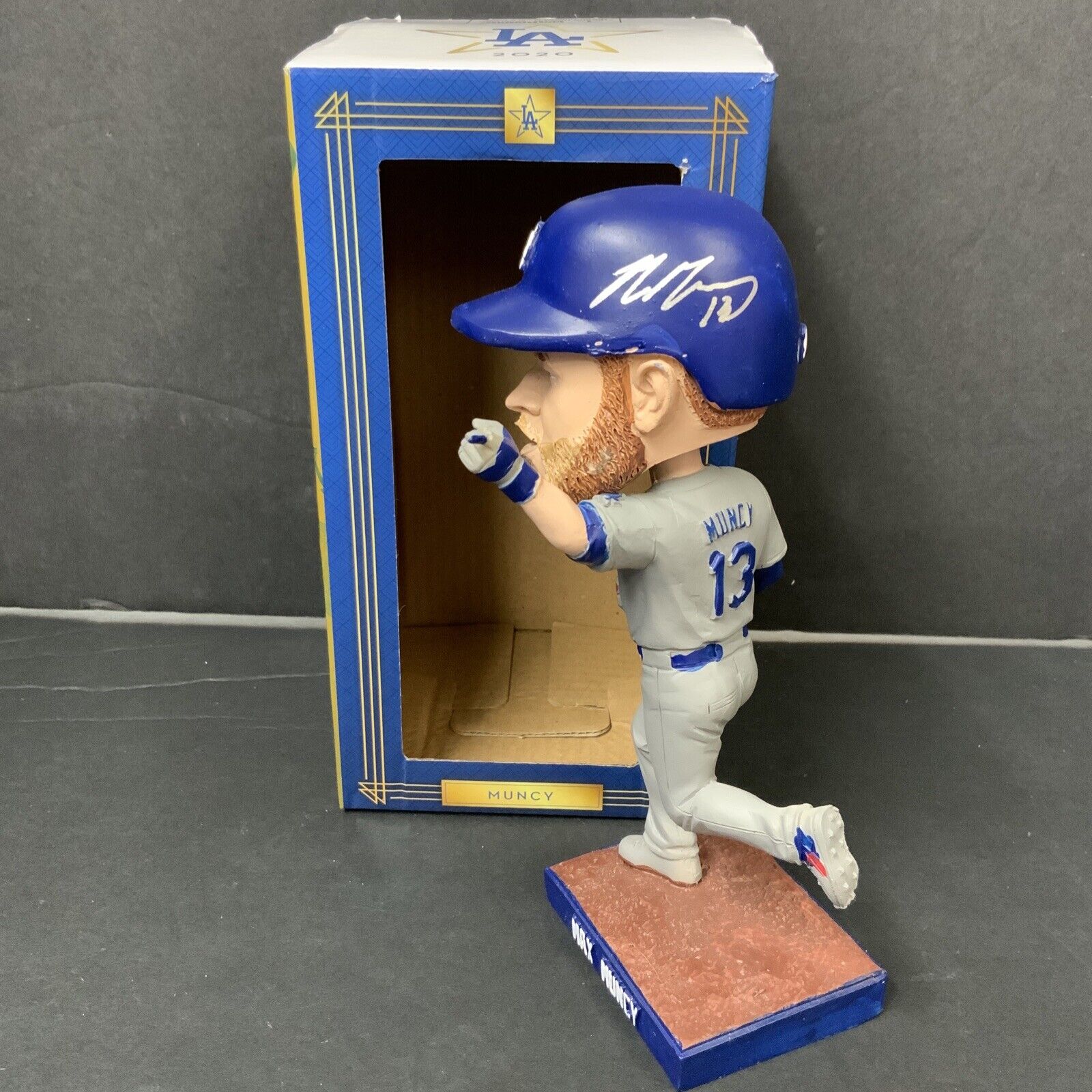 MAX MUNCY DODGERS WORLD SERIES CHAMPION SIGNED 2020 SGA BOBBLEHEAD PSA 9A99252