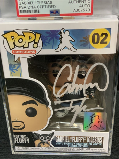 GABRIEL IGLESIAS SIGNED "FLUFFY" FUNKO POP #02 PSA SLABBED AJ07579