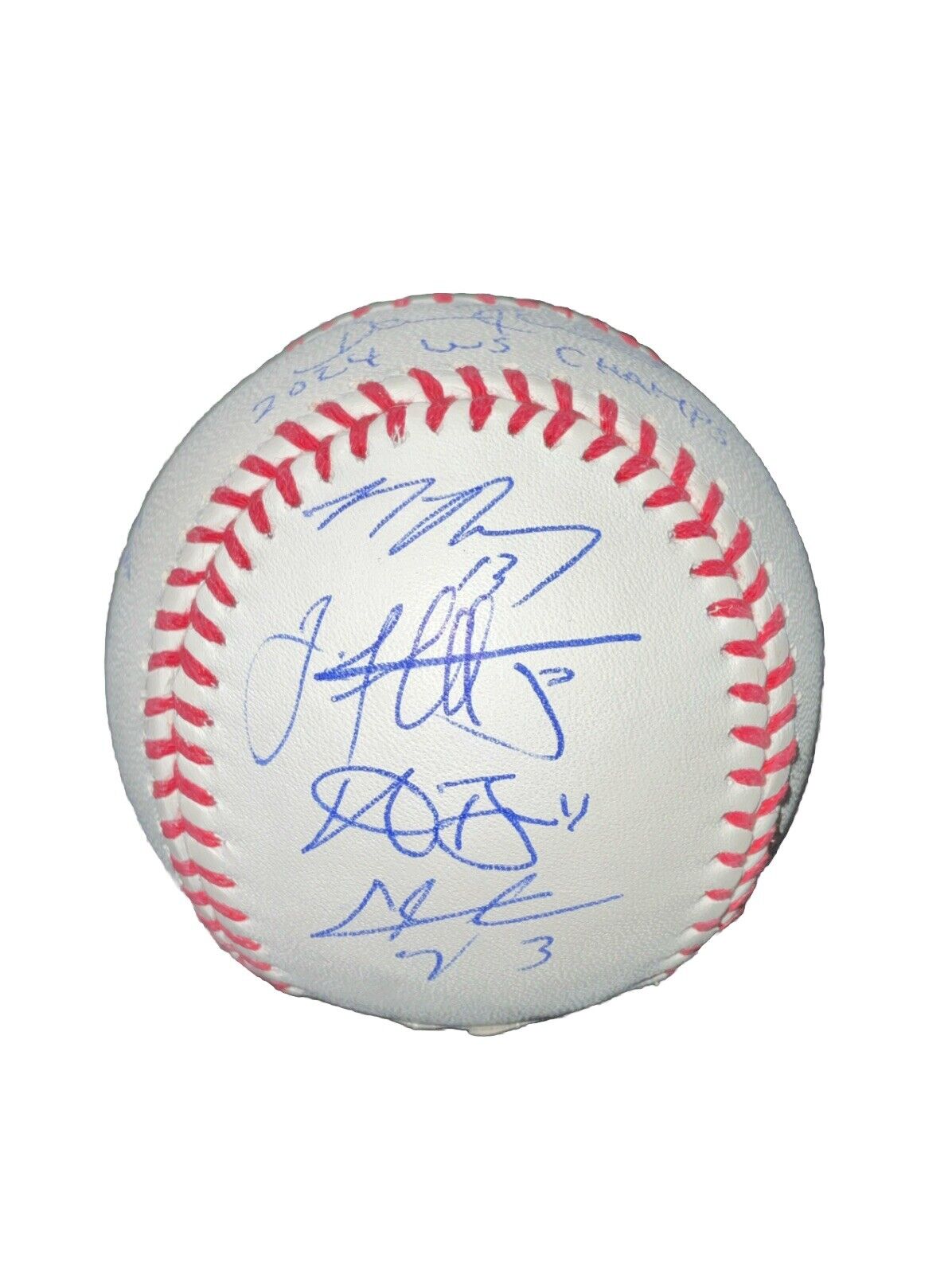 DODGERS SIGNED 2024 WORLD SERIES BALL 17 AUTOS FREEMAN TEO MUNCY BUEHLER PSA 063