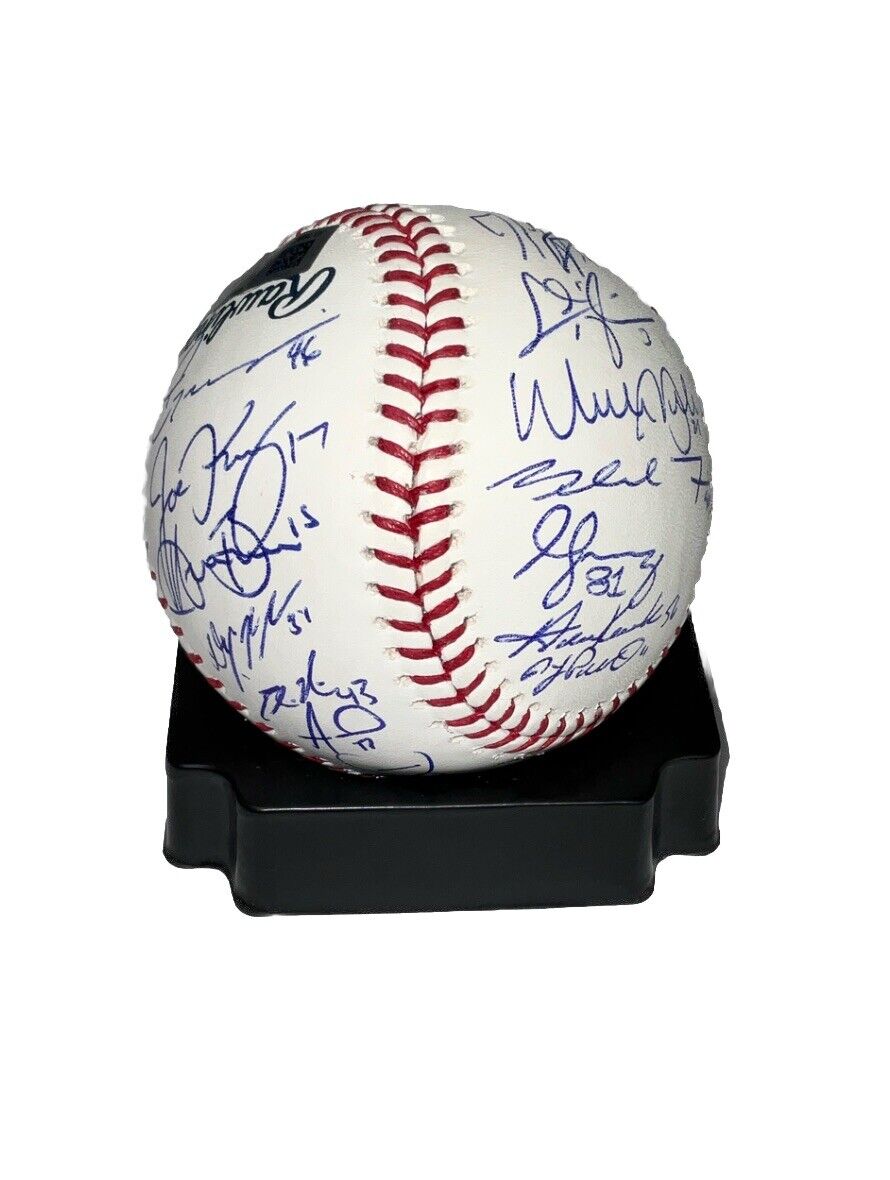 DODGERS 2020 WORLD SERIES BASEBALL SIGNED FULL ROSTER TEAM 29 AUTOS PSA 9A47985