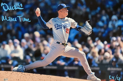 24/28 BOBBY MILLER DODGERS SIGNED 20X30 CANVAS PRINT "MILLER TIME" BECKETT ITP