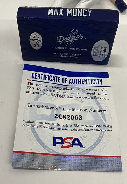 MAX MUNCY SIGNED DODGERS 2023 SGA BOBBLEHEAD "GIANT KILLER" INSCRIPT PSA 2C82063