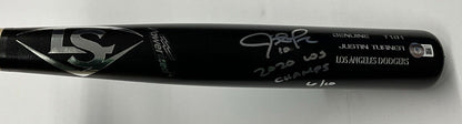 6/10 S JUSTIN TURNER DODGERS SIGNED LOUISVILLE SLUGGER BAT "2020 WS CHAMPS" BAS